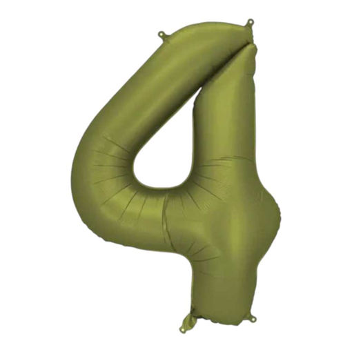 Picture of FOIL BALLOON NUMBER 4 OLIVE 34 INCH